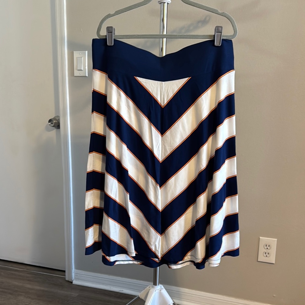 Old Navy Asymmetrical Blue and Cream A-Line Skirt